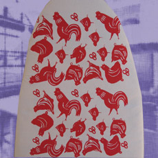 Chook Ironing Board cover, red